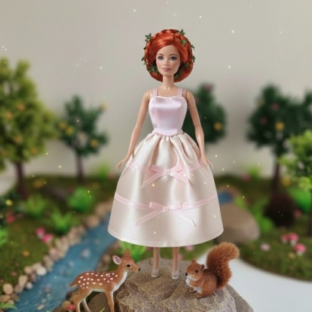 Barbie Doll Pink Satin Gown‎ 4 colors to choose from, Collectible